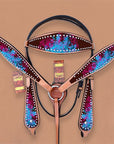 HILASON Western Horse Headstall Breast Collar Set Tack Genuine American Leather | Headstalls Bridle for Horses
