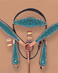 HILASON Western Horse Headstall Breast Collar Set Tack Genuine American Leather | Headstalls Bridle for Horses