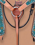 HILASON Western Horse Headstall Breast Collar Set Tack Genuine American Leather | Headstalls Bridle for Horses