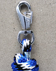 Horse Roping Lead Rope Riding Poly Blue Black White 1/4"X8 Ft Snaps