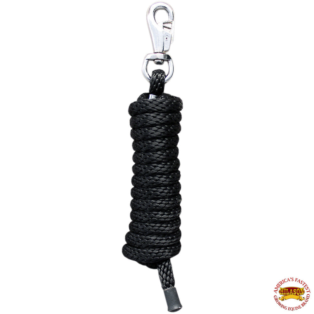 Horse Roping Lead Rope Riding Poly Blue Black White 1/4"X8 Ft Snaps