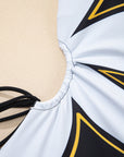 Floral Sleeveless Drawstring One-Piece Swimsuit