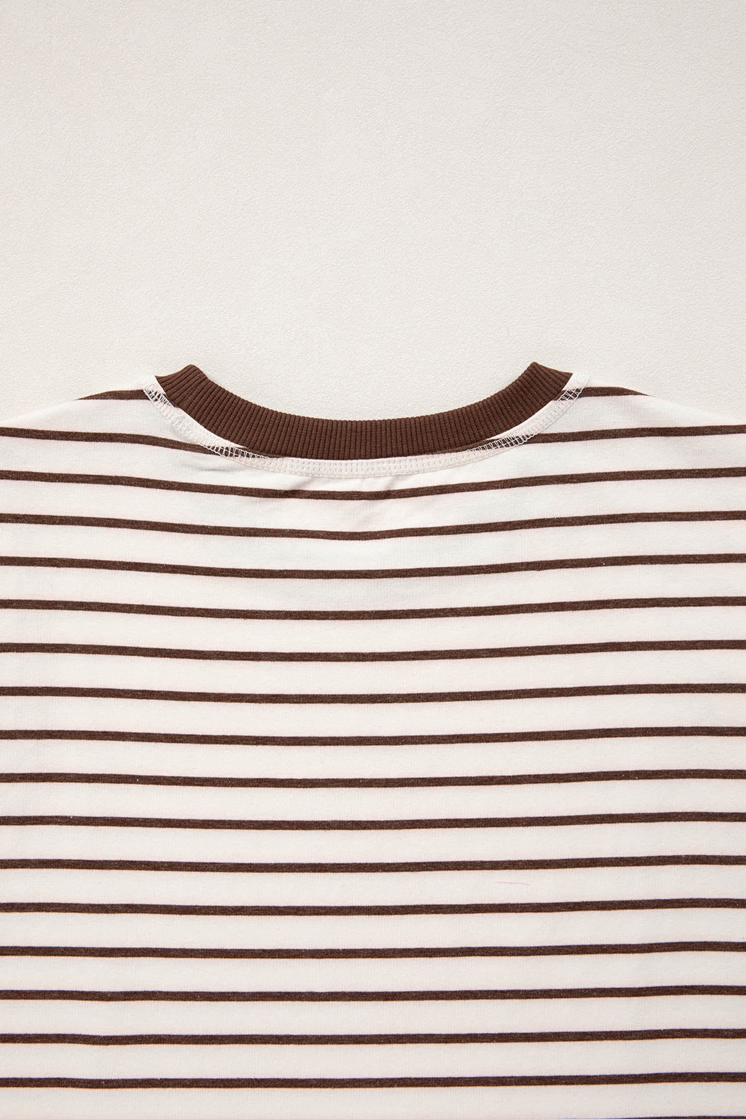 Stripe Ribbed Trim Round Neck Tank Top