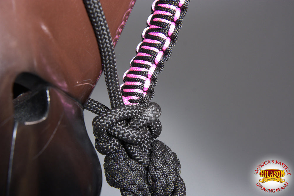 HILASON Western Horse Poly Rope Tied Adjustable Halter 8 Ft Lead Rope
