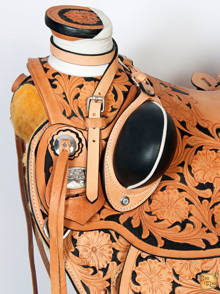 Hilason Western Horse Wade Saddle American Leather Ranch Roping Tan