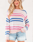 Amelia Patterned Drop Shoulder Sweater