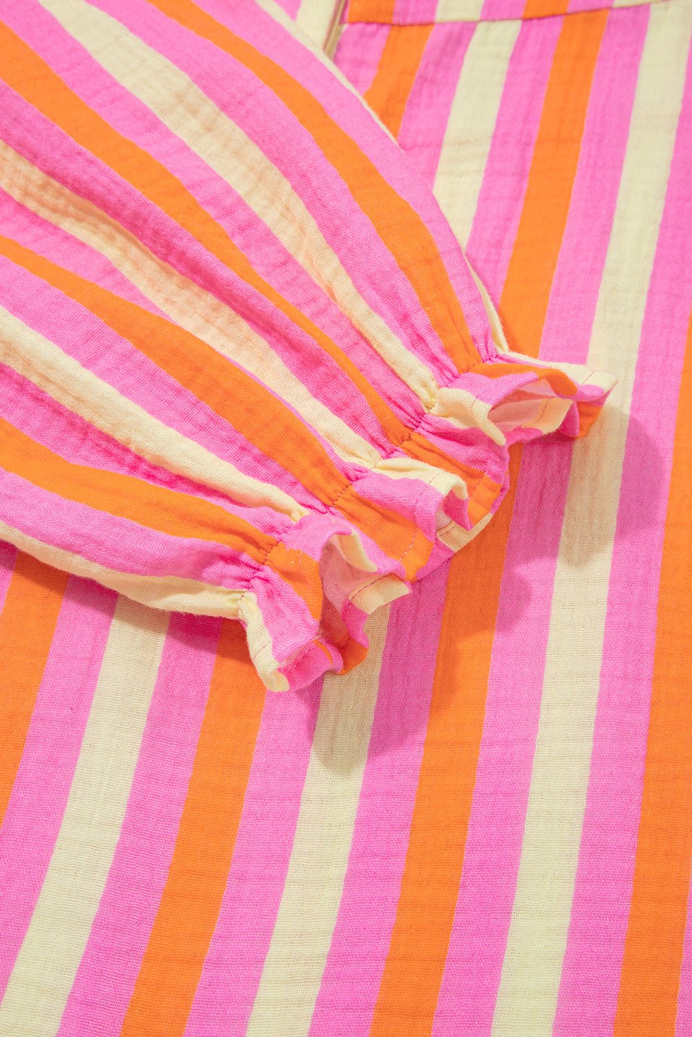 Teresa Stripe Crinkled Half PLUS Blouse