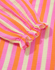 Teresa Stripe Crinkled Half PLUS Blouse