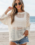 Francesca Hollow Out Knit Bracelet Sleeve Sweater