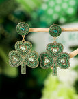 Remington Retro Beaded Clover Earrings