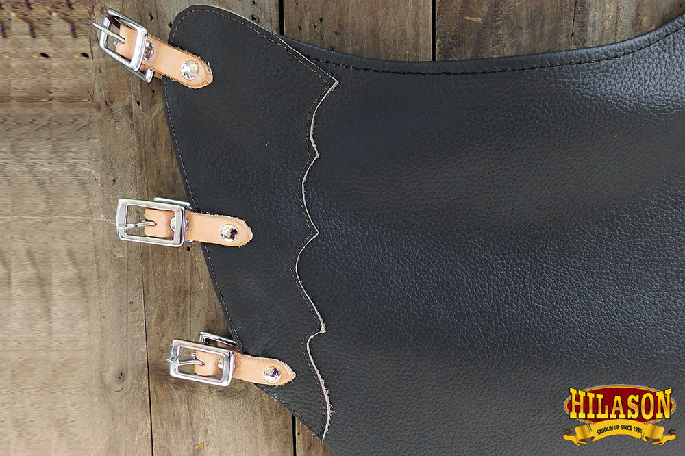 HILASON Bull Riding Chinks Adult Pro Rodeo Bronc Leather | Handmade Chaps Western for Adults Hand Tooled