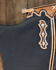 HILASON Bull Riding Chinks Adult Pro Rodeo Bronc Leather | Handmade Chaps Western for Adults Hand Tooled