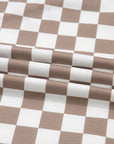 Checker Patchwork Tie Neck Oversized Hoodie
