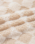 Checker Sherpa Corduroy Patchwork Zip-Up Jacket