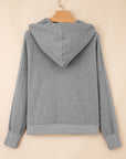 Kayla Waffle Zip Up Hooded Jacket
