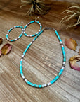 Turquoise Variscite & Pink Conch Hoop Earrings –  Exclusive Bijoux FAB Design