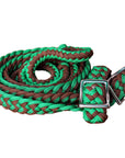 1" X 8Ft Hilason Braided Poly Barrel Horse Racing Reins Flat Grip Knots