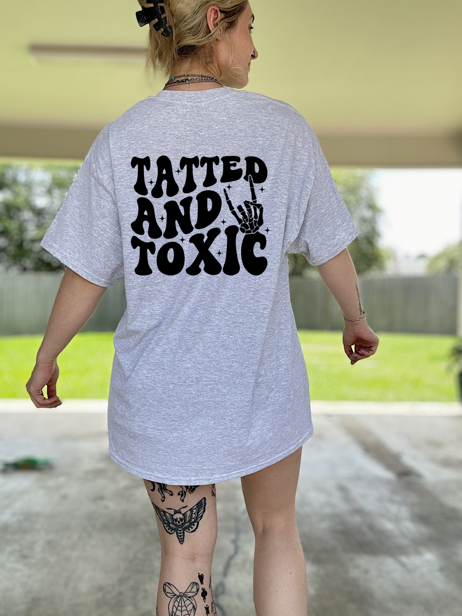 Tatted &amp; Toxic Tee or Crewneck (Front &amp; Back Design)