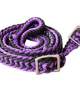 1" X 8Ft Hilason Braided Poly Barrel Horse Racing Reins Flat Grip Knots