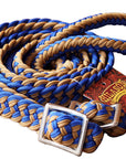 1" X 8Ft Hilason Braided Poly Barrel Horse Racing Reins Flat Grip Knots