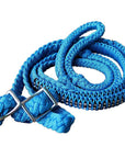 1" X 8Ft Hilason Braided Poly Horse Barrel Reins Flat Grip Knots Crystal