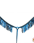 Black Horse Breast Collar Flat Braided Paracord Crystal Fringes Hilason