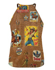 Baha Ranch Vintage Cowgirl Collage Western Tank Top