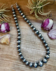 Large Sterling Silver Pearl Necklace – 8mm to 20mm Graduated