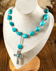 Giana Peacock Cross Pendant Necklace