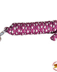 Horse Riding Poly Roping Lead Rope Fuchsia 1/4X 8 Ft Snaps Hilason