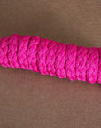 Horse Riding Poly Roping Lead Rope Fuchsia 1/4X 8 Ft Snaps Hilason