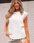 Ivy Lace Patchwork Cap Sleeve Round Neck Top