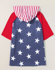 Americana Stars & Stripes Drawstring Hooded T-Shirt
