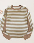 Stripe Thermal Knit Drop Shoulder Top