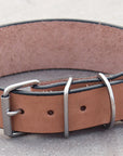 23 In Hilason Heavy Duty Handmade Genuine Leather Dog Collar Tan