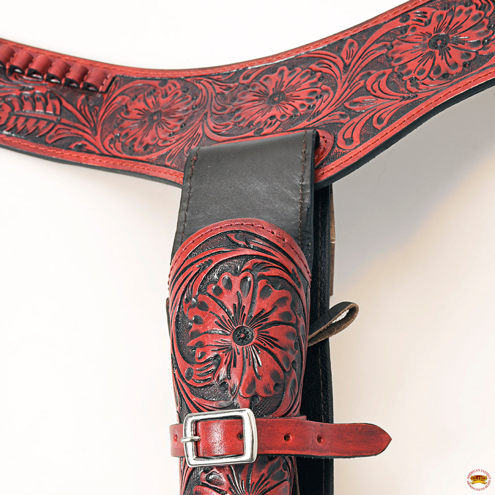 48 In Hilason Western Right Hand Gun Holster Rig 22 Cal Leather Cowboy