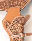 34 In Leather Gun Holster Hilason Western Right Hand Rig 38 Cal Cowboy