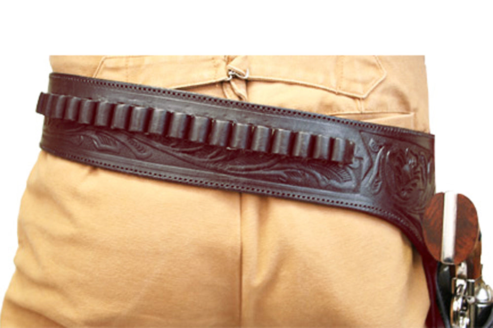 Tan Hilason Western Right Hand Gun Holster Rig 38 Caliber Leather Cowboy