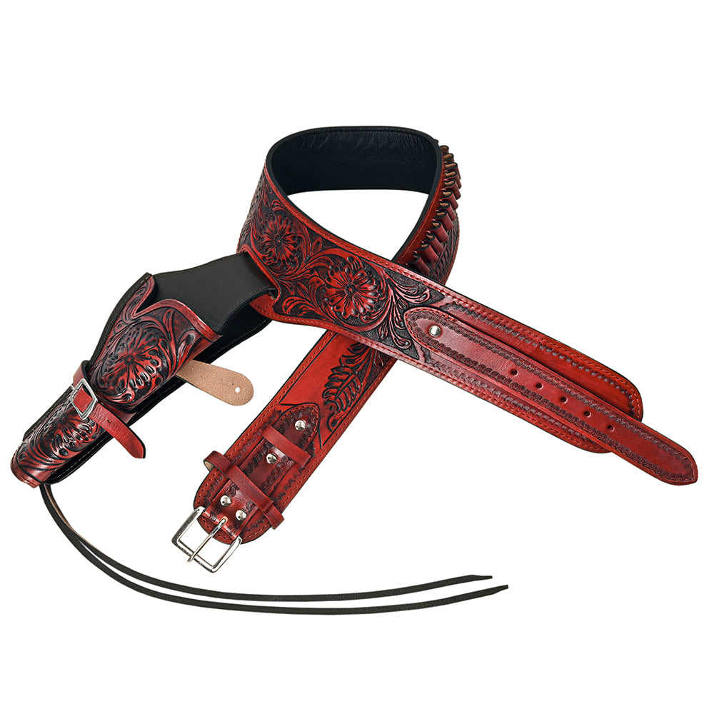 38 In Hilason Western Right Hand Gun Holster Rig 38 Cal Leather Cowboy