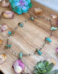 22” Chunky Turquoise & Dark Brown Shell Heishi Necklace