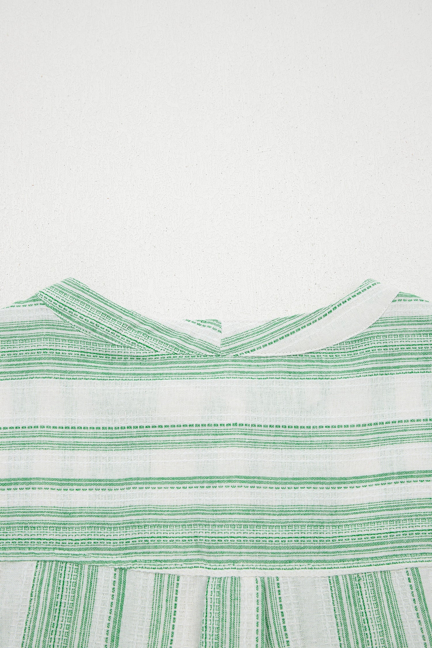 Stripe Half Buttoned Short Sleeve Blouse