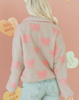 Bow Tie Sherpa Quarter Zip Sweatshirt