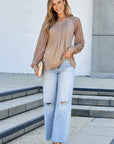 Christina Raglan Sleeve Pleated Top