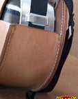 HILASON Leather Western Canteen Carrier Heavy-Duty Saddle Canteen Bag for Trail Riding & Hunting