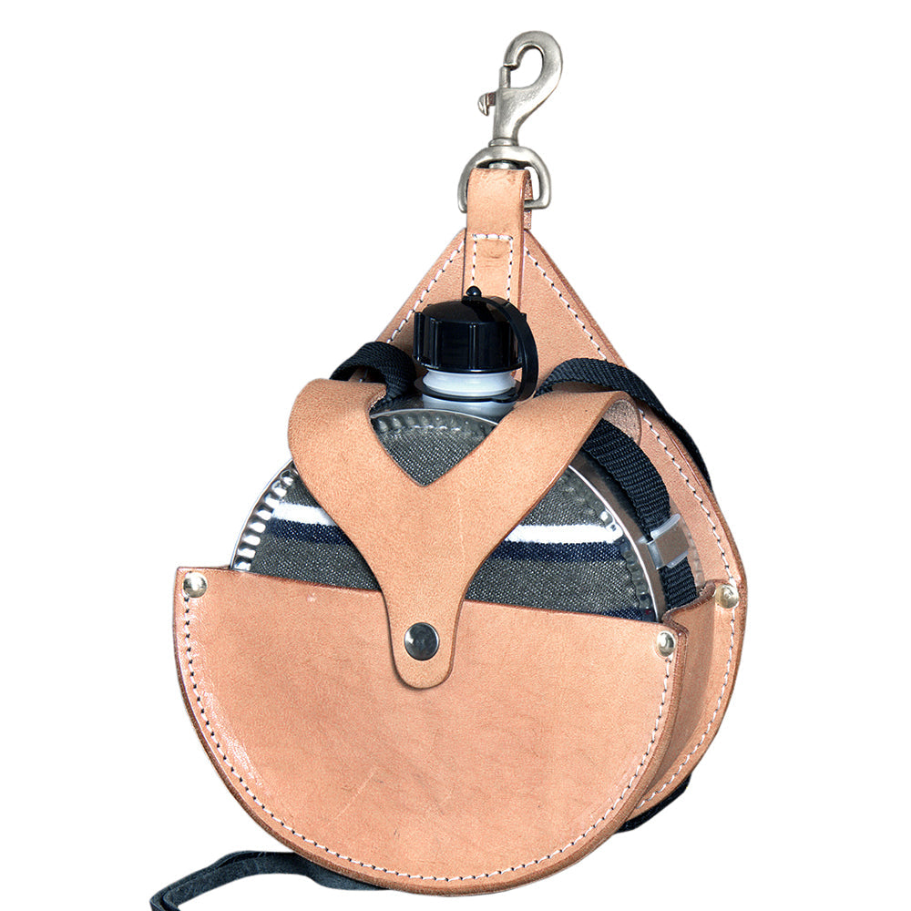 HILASON Leather Western Canteen Carrier Heavy-Duty Saddle Canteen Bag for Trail Riding &amp; Hunting
