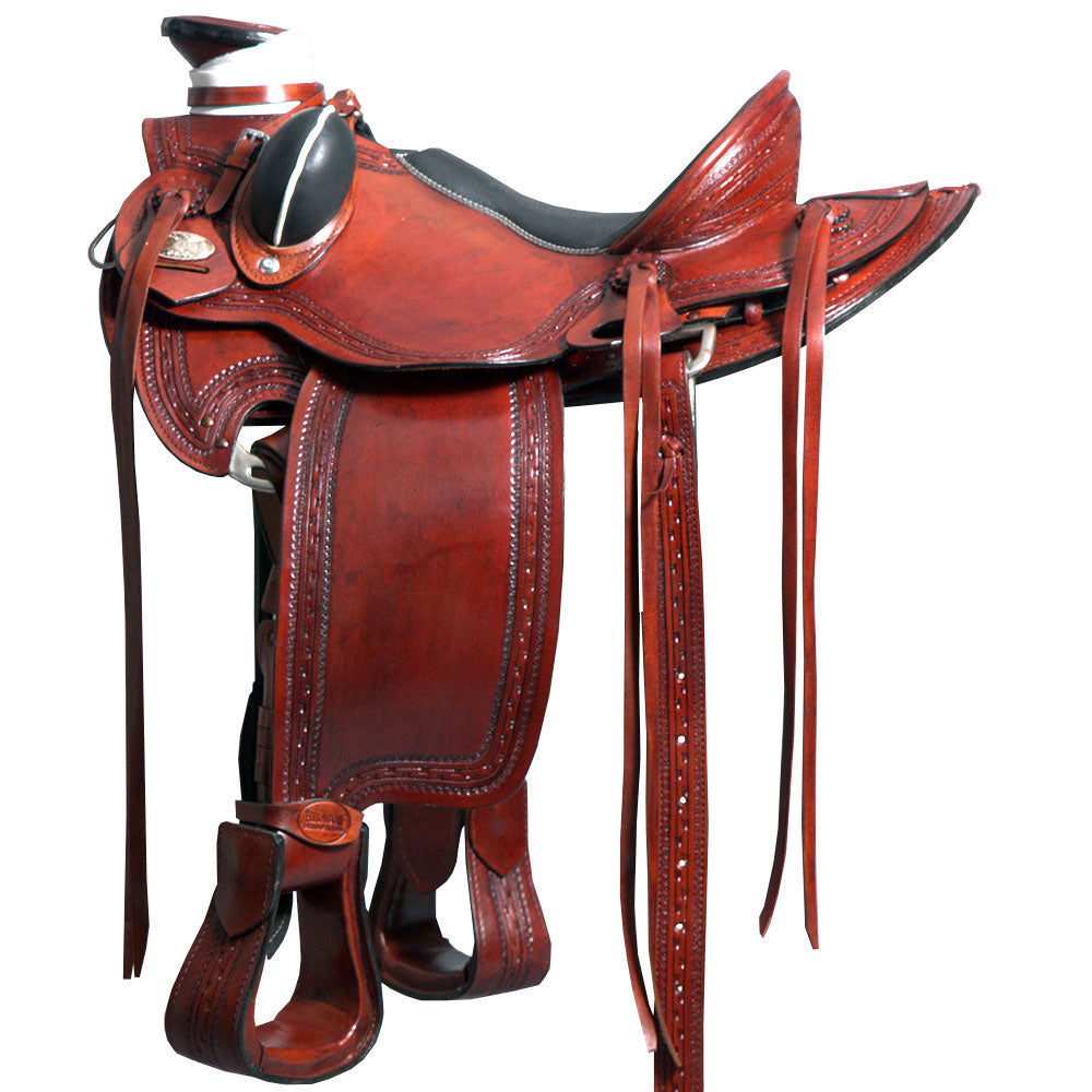 17 In Western Horse Wade Saddle American Leather Ranch Roping Mahogany