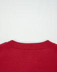 Bow Tie Contrast Trim Cropped Sweater