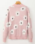 Maria Floral Half Zip Drop Shoulder Sweater