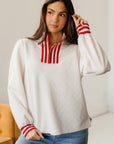 Danna Zipped Collar Pullover Top