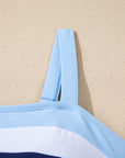 Colorblock Square Neckline One-Piece Swimsuit